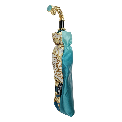 Elegant umbrella with turquoise canopy for women