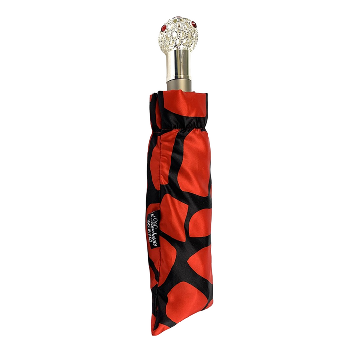Handcrafted umbrellas with black and red design