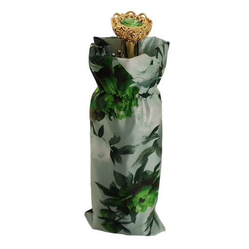 Flowered green folding umbrella for women