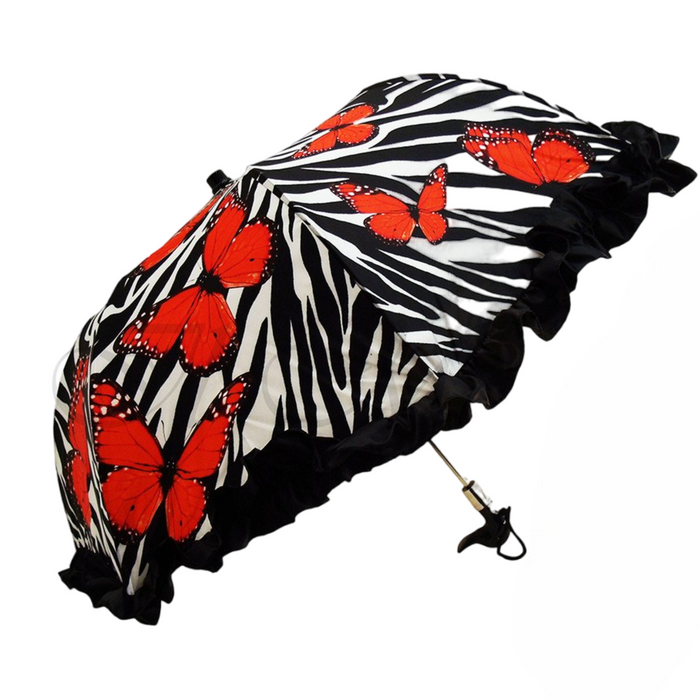 Fashionable folding umbrellas with butterfly prints