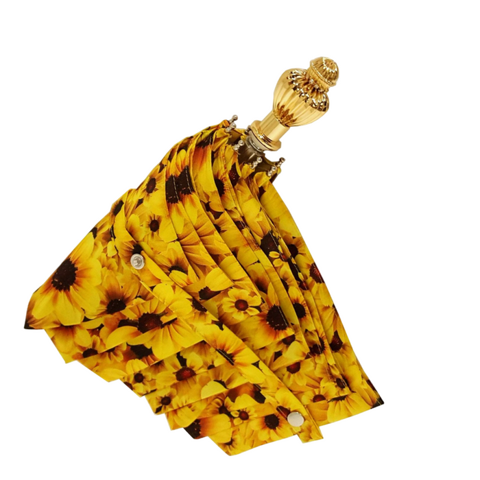 Lightweight Yellow Floral Folding Umbrella for Ladies