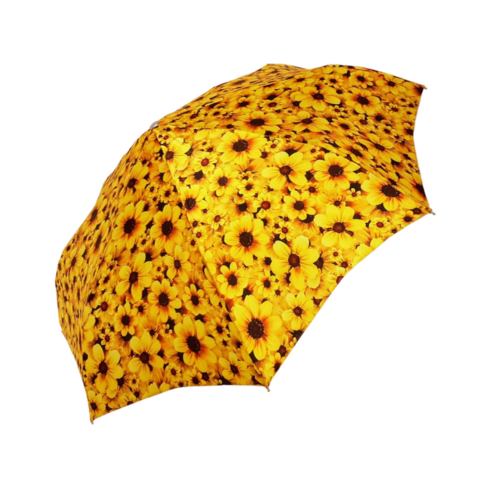 Lightweight yellow floral folding umbrella for ladies