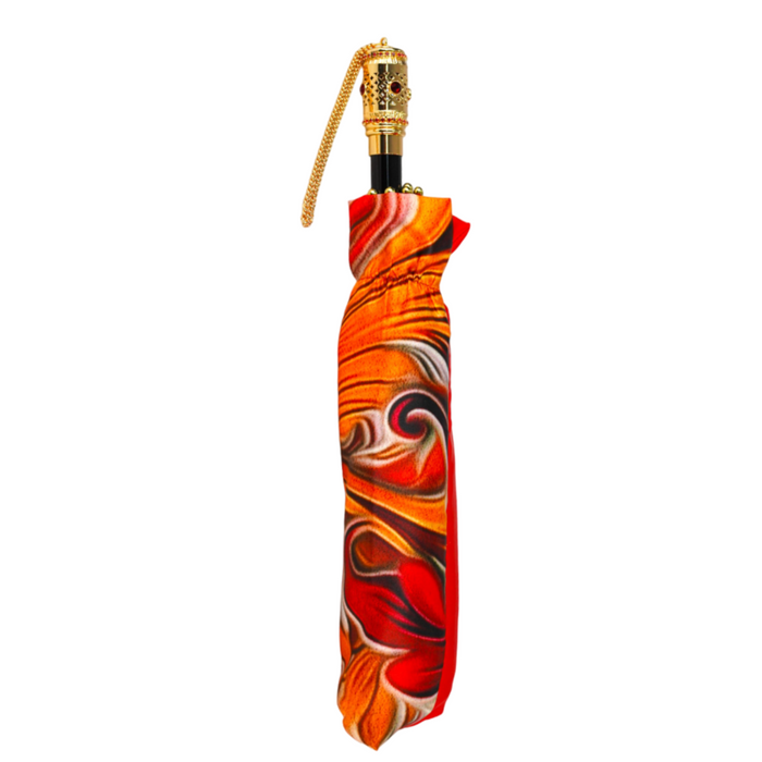 Abstract red design folding umbrella for lady