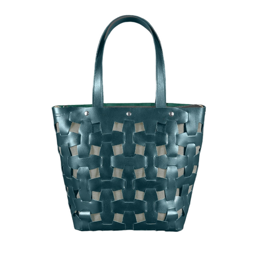 Trendy woven leather tote bag