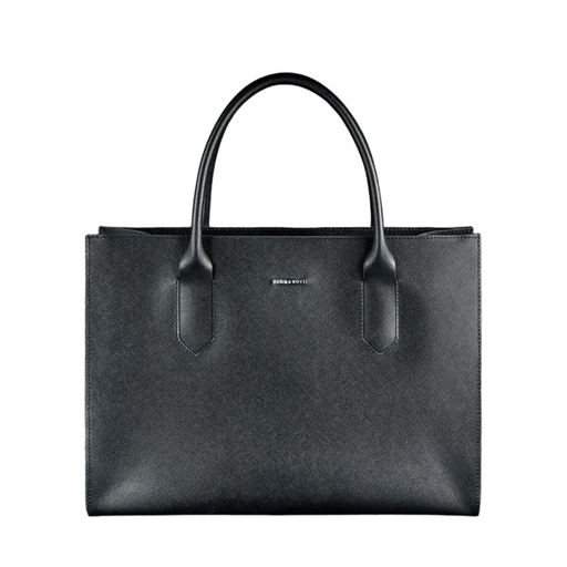 Perfect design black leather tote bag