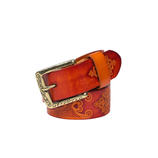 Leather Belt, Textured Bohemian Style For Women, Xioma Model