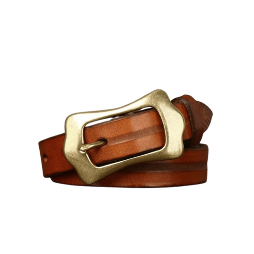 Leather Belt With Feather Pattern, For Women, Radhika Model