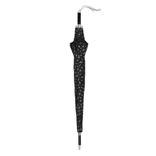 Stylish Umbrella with Paisley Pattern and Silver-Plated Handle