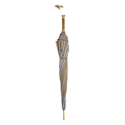 Luxurious Handmade Umbrella with 24K Goldplated Enameled Eagle Handle