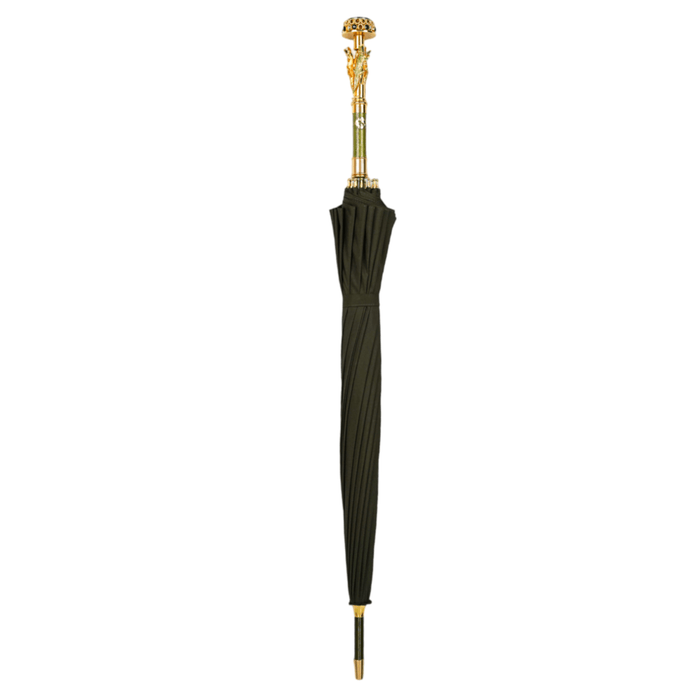 Limited Collection Exclusive Umbrella with 24K Gold-Plated Crocodile Handle