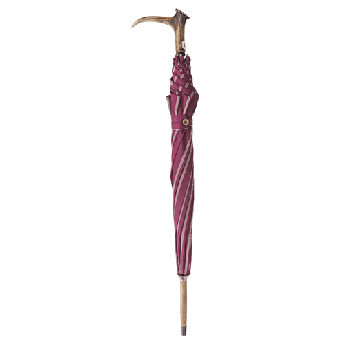 Unique Umbrella with Deer Horn Handle on Flared Beech Wood Rod