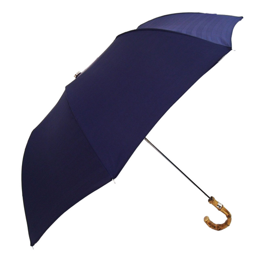 Sophisticated Handmade Men's Compact Umbrella in Classic Blue