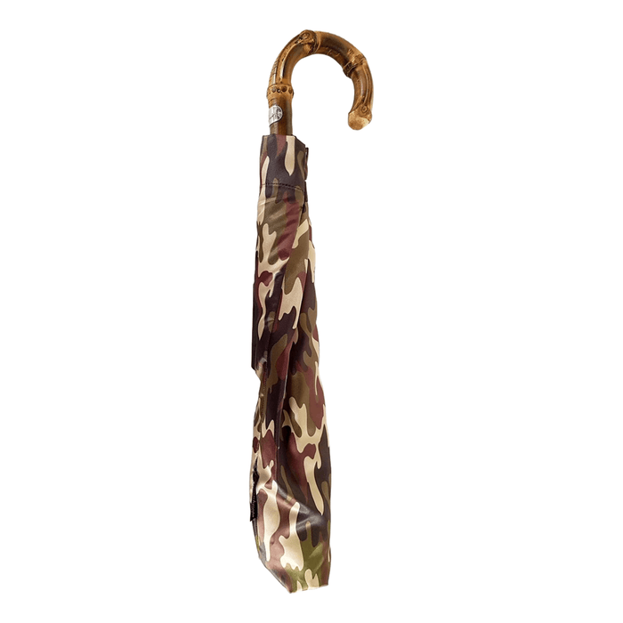 Stylish and Functional Camouflage Folding Umbrella with Bamboo Handle