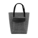 Women's Felt Shopper Bag with Black Leather Inserts