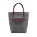 Unique Women's Felt Shopper Bag with Leather Inserts