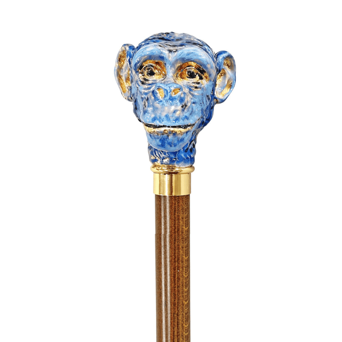 Handmade Umbrella with Original Enameled Monkey Handle