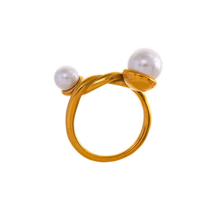 Perl Designer Golden Ring for Lady