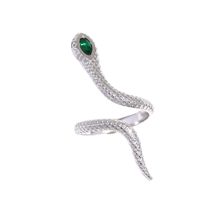 Snake Design Ring with Crystals