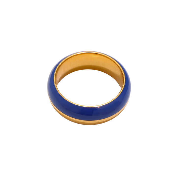 Stylish Colorful Design Golden Ring