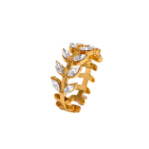 Stylish Floral Design Golden Ring