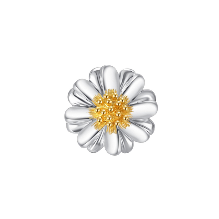 Silver Sunflower Adjustable Ring