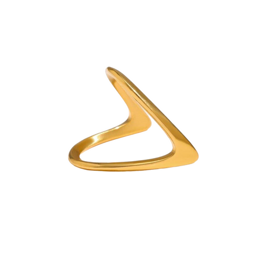 Elegant Minimalistic Geometric Golden Ring