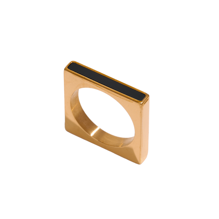 Square Golden Ring with Acrylic