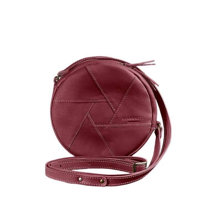 Stylish leather round bag