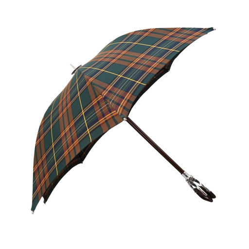 Green and brown tartan umbrella