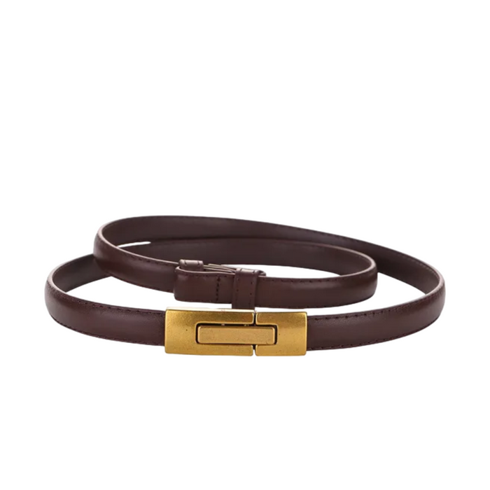 Skinny patent leather belt