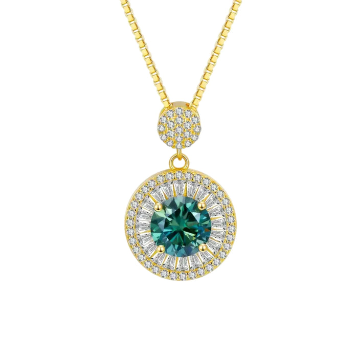 Golden Plated 925 Sterling Silver 6.2g Pendant with 2 Carat Moissanite