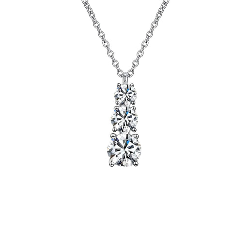 Minimalist Style Elegant Moissanite Pendant Necklace – Sterling Silver