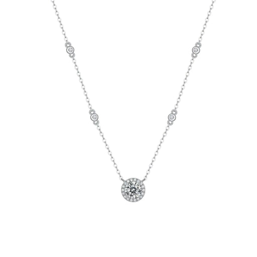 Luxury Dazzling Moissanite Necklace – 925 Sterling Silver Chain