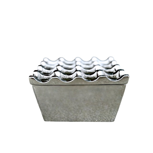 Modern Chrome Ashtray – Windproof Design, Detachable Lid