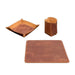 Light Brown Leather Desk Set – Elegant Organizer for Office or Home