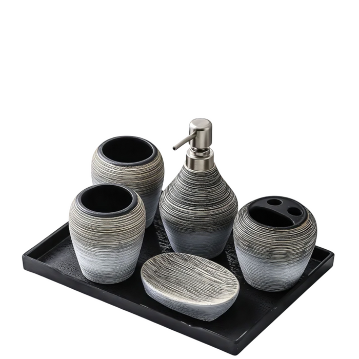 Modern 5-Piece Bathroom Accessories Set – Sleek Minimalist Design