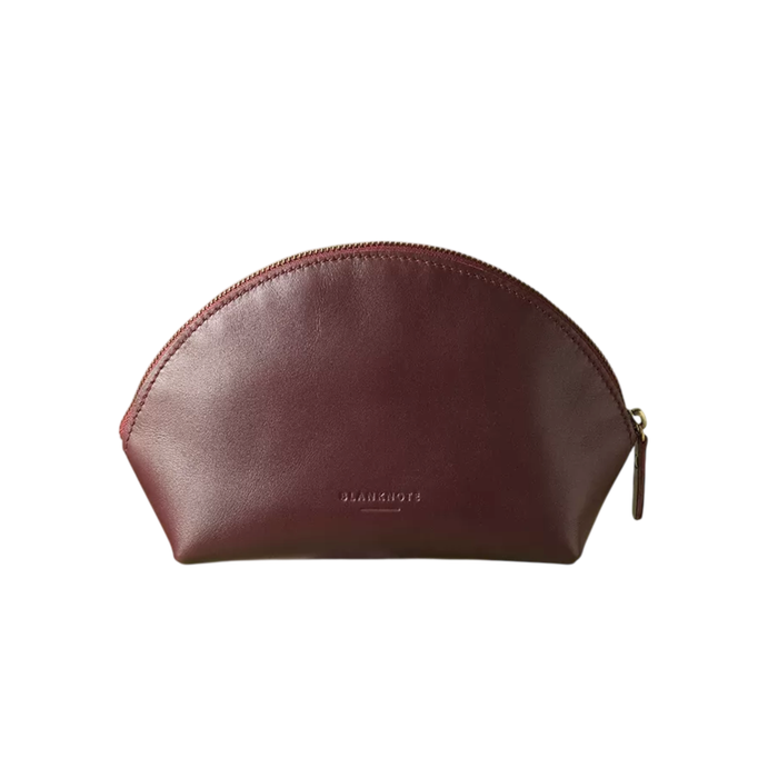 Women’s Leather Cosmetic Bag Crust Leather with Textile Lining