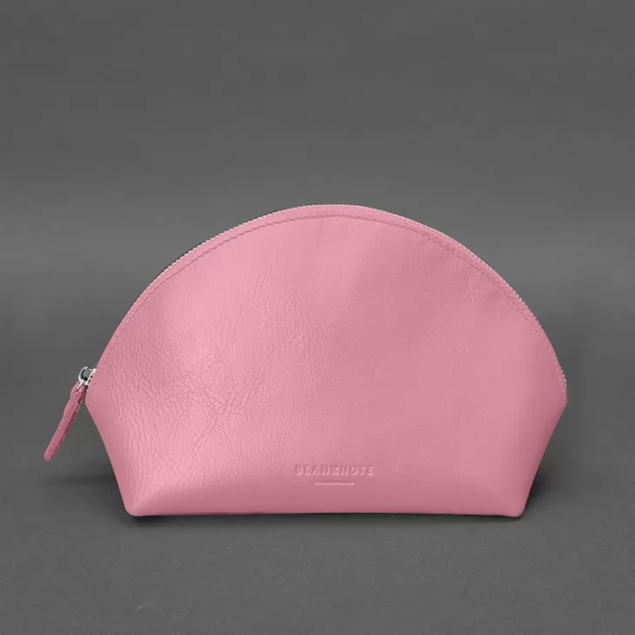 Women’s Leather Cosmetic Bag Crust Leather with Textile Lining