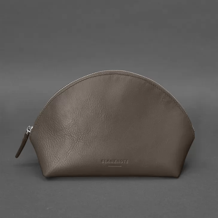 Women’s Leather Cosmetic Bag Crust Leather with Textile Lining