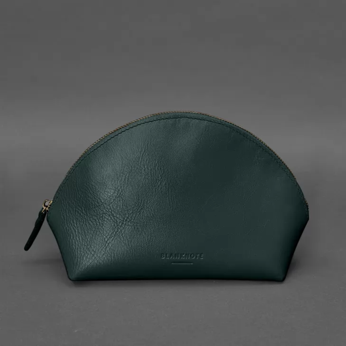 Women’s Leather Cosmetic Bag Crust Leather with Textile Lining