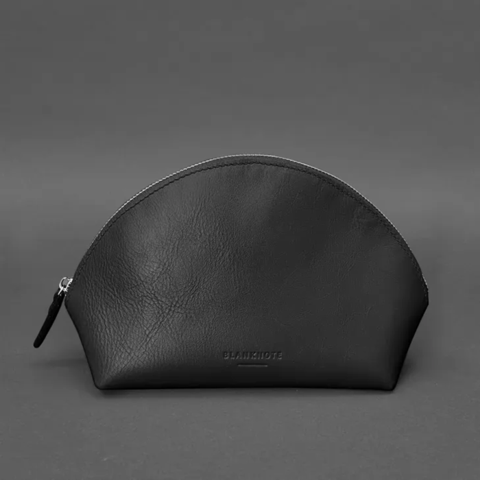 Women’s Leather Cosmetic Bag Crust Leather with Textile Lining