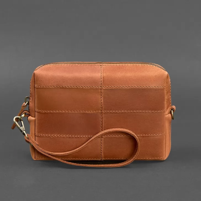 Leather Toiletry Bag Crazy Horse Leather Zipper No Lining