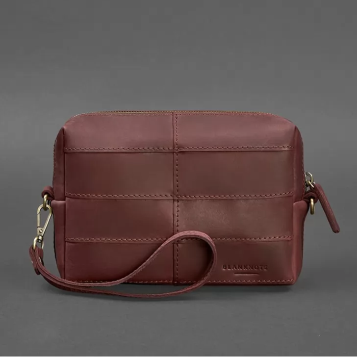 Leather Toiletry Bag Crazy Horse Leather Zipper No Lining