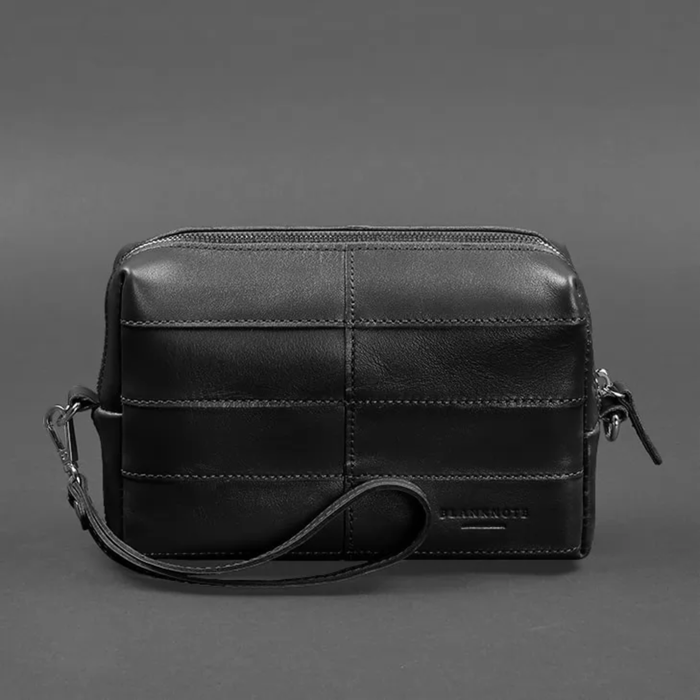Leather Cosmetic Bag Crust Leather Zipper No Lining