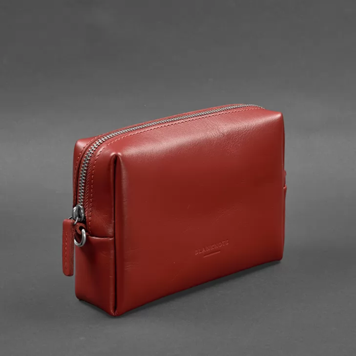 Minimalist Leather Makeup Pouch in Crust Leather
