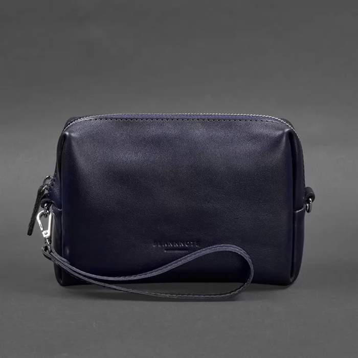 Minimalist Leather Makeup Pouch in Crust Leather