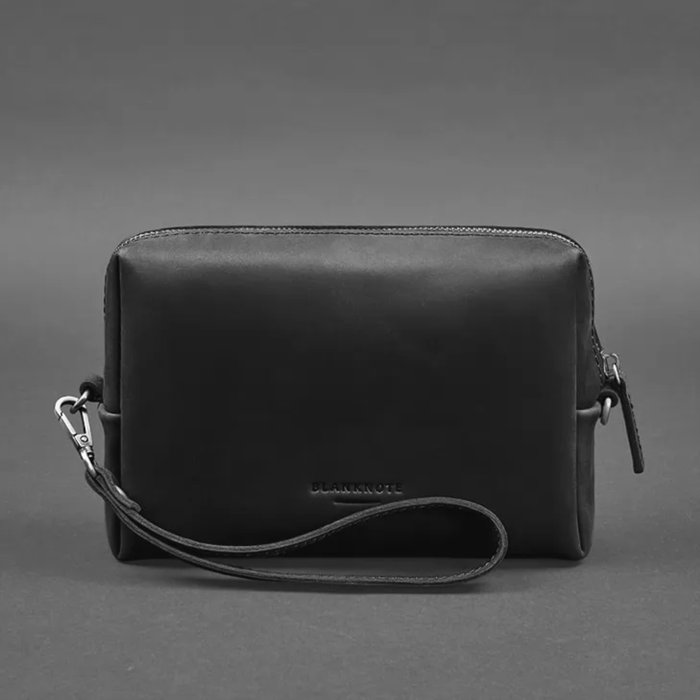 Vintage Crazy Horse Leather Makeup Pouch with Zipper
