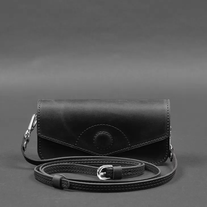 Crazy Horse Leather Glasses Case Mini Crossbody Bag