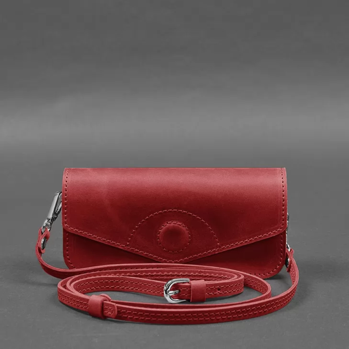 Crazy Horse Leather Glasses Case Mini Crossbody Bag
