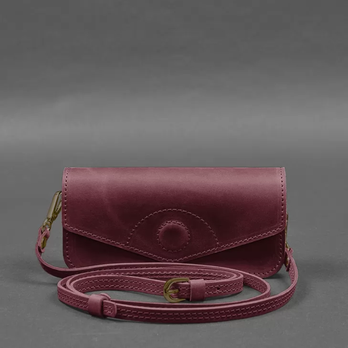 Crazy Horse Leather Glasses Case Mini Crossbody Bag